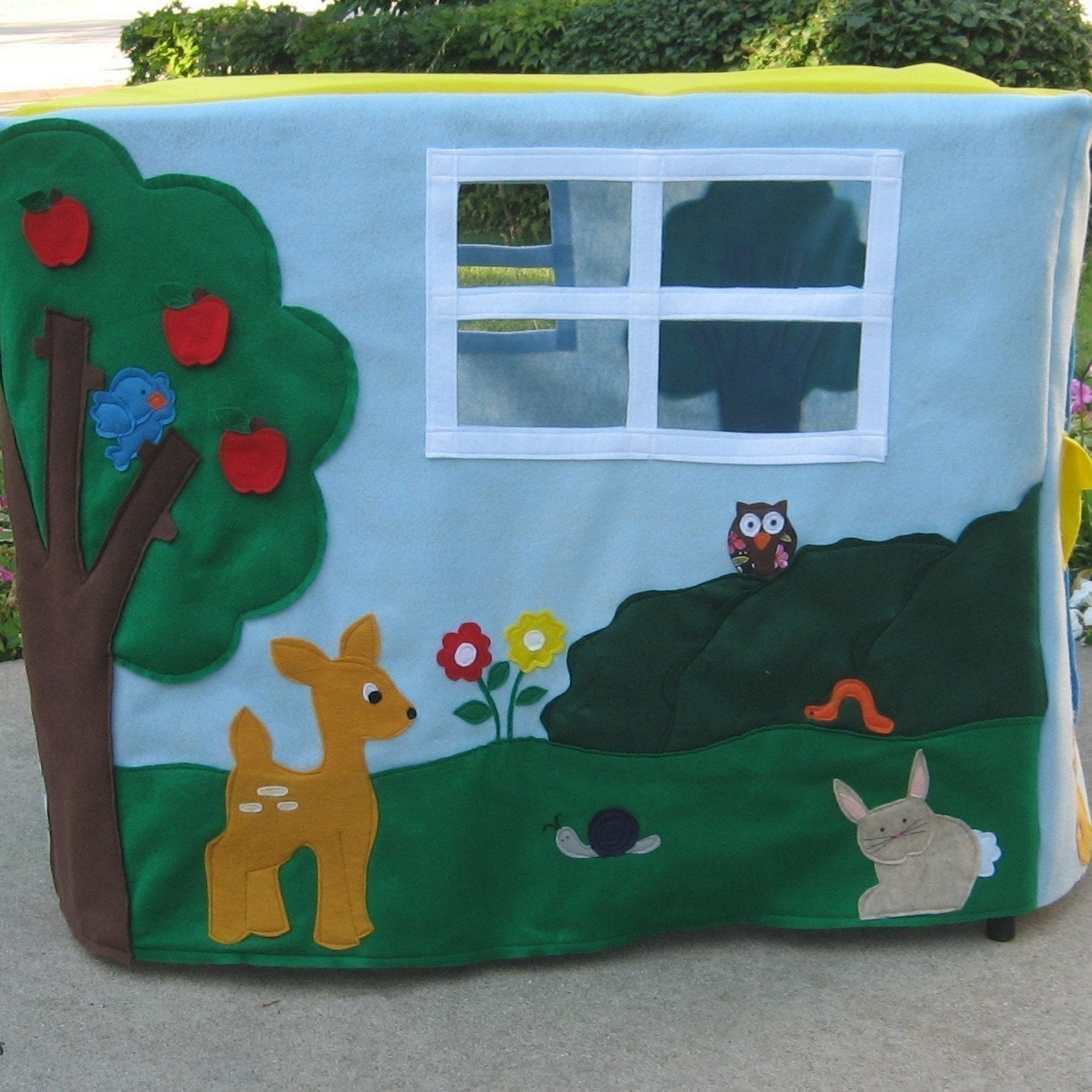 Felt Toy Animal Sanctuary Card Table Playhouse, 32 Friendly Animals, Fish and Bugs, Custom Order, Personalized,