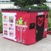Card Table Playhouse, Cupcakery with curtains, Black Scalloped Roof, 40 Interactive Play Pieces, Custom Order