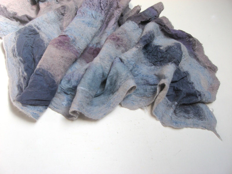 Nuno Felted Silk Scarf - Summer Storm Cloud