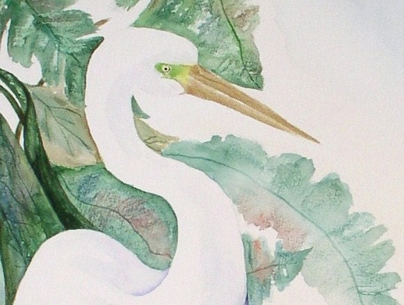 Wading a watercolor painting