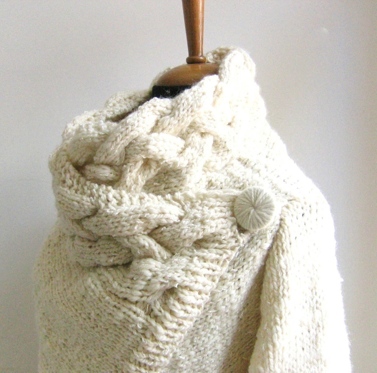 RIONA hand knitted cardigan coat cream
