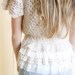 crochet cardigan JANE in nude pink and gold mohair