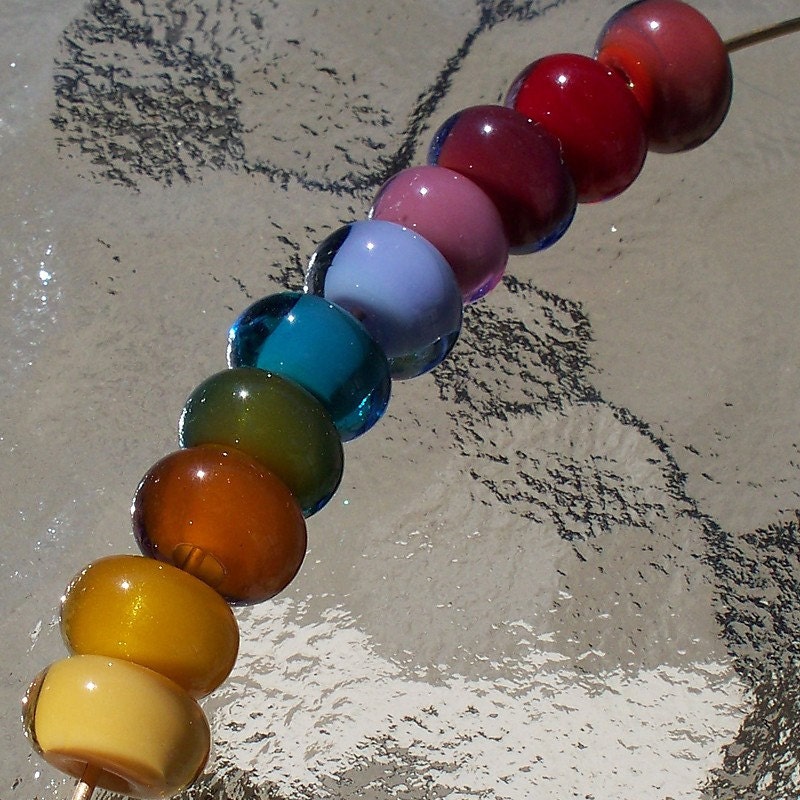 Transparent Glaze Lampwork Bead Set (10 beads)