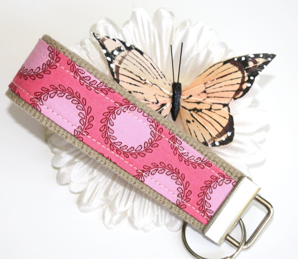 Keychain Key Fob Wristlet in Soul Blossoms by Amy Butler