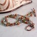 Fall Fashion Necklace Pearl Boho Topaz Copper Olive Blue Multi Strand Autumn Colors