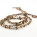 Fall Fashion Necklace Pearl Boho Topaz Copper Olive Blue Multi Strand Autumn Colors