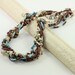 Multi Strand Necklace Blue Sky Jasper Latte Brown Cream Coffee Tea Pendant