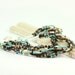 Multi Strand Necklace Pearl Teal Brown Cream Shell Pendant