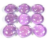 Marble Magnets or Push Pins Set - White Polka Dots on Purple