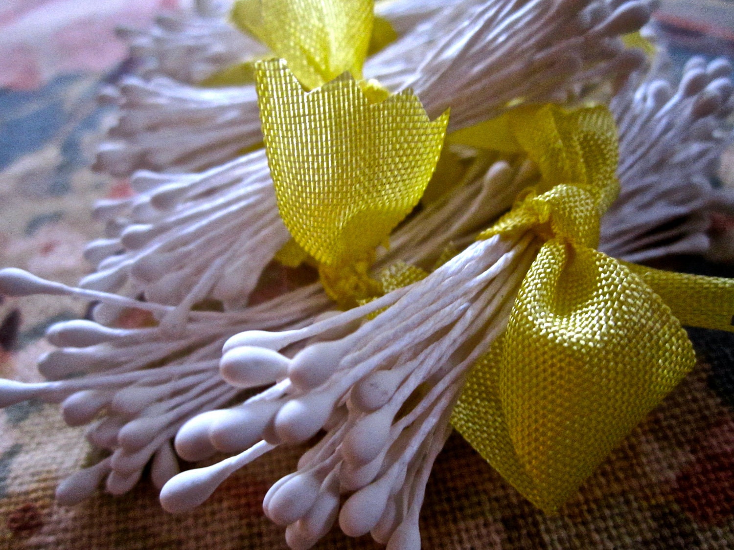 Millinery Flower stamens flower making supplies sewing findings 50 pieces white
