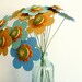 Paper Flower Bouquet - Sunny Skies 16 stems Blue and Yellow 9"