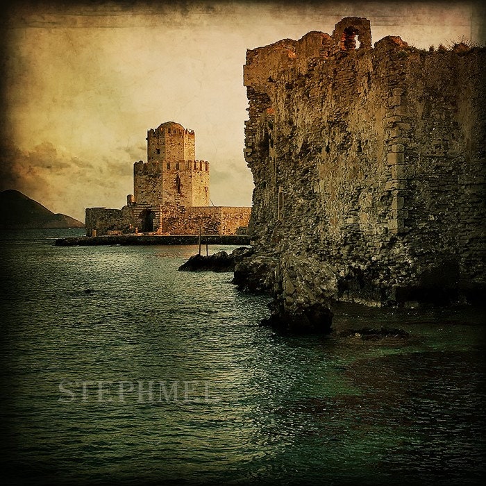 Once upon a time, 6x6 inches fine art photograph, medieval castle in Greece