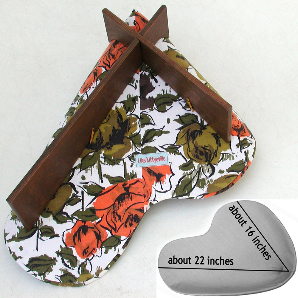 Pet Bed in Orange Cotton Ikat Roses