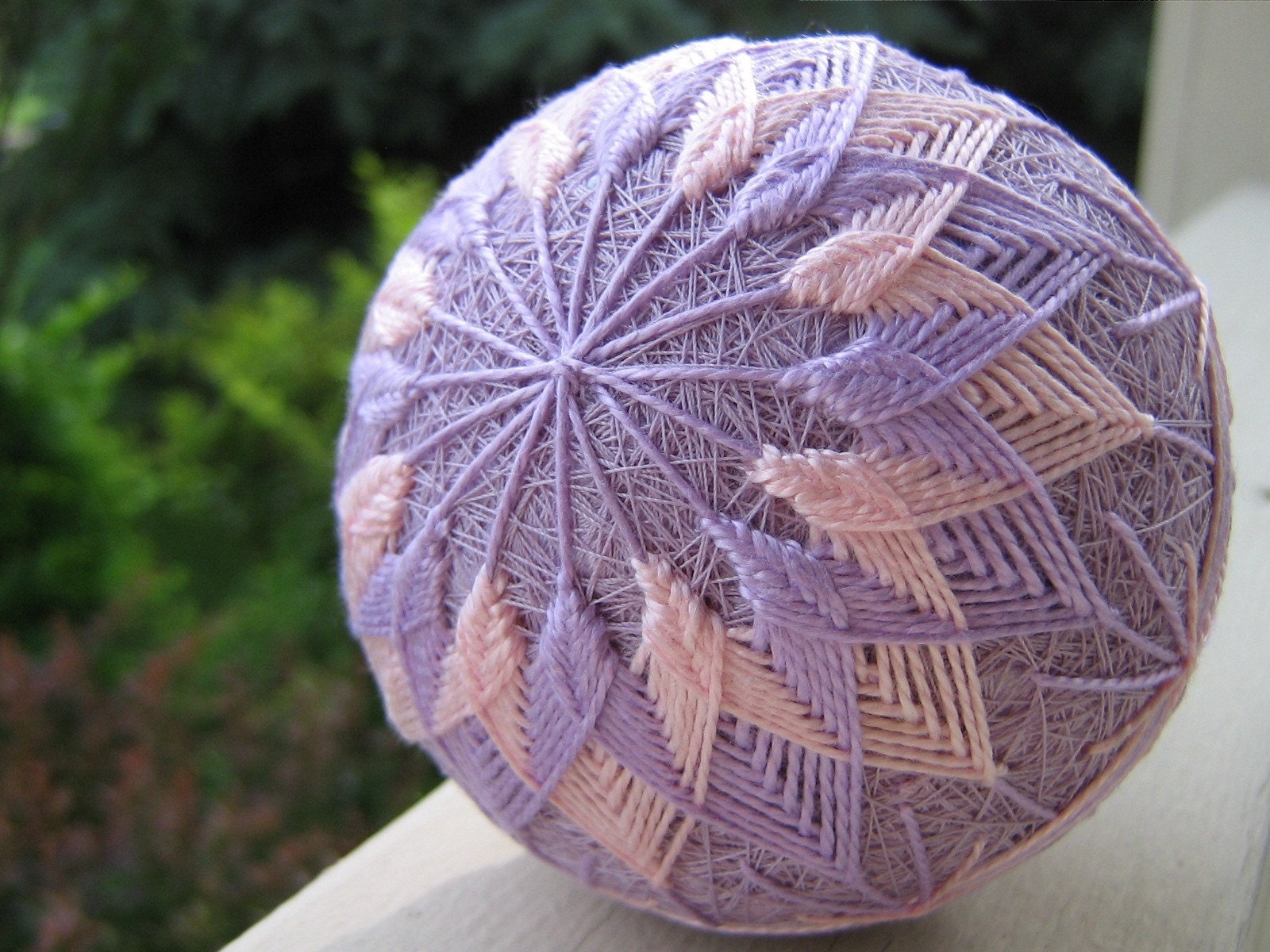 Lovely Gift - decorative ball home decor - hand embroidered - japanese temari thread ball - fiber art design julieandco