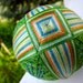 CLEARANCE - decorative ball modern home decor - hand embroidered thread ball - japanese temari - emma - girl gift room decor - julieandco