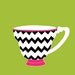 Chevron Teacup, Zig Zag art for girls 13 x 19 modern art print - different colors and sizes available