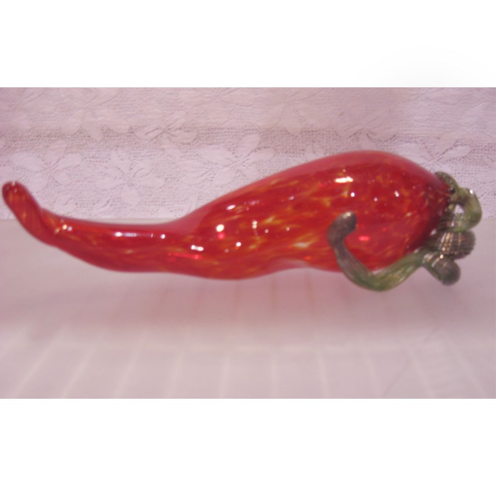 Large Chili Pepper 9 to 10 inches Blown Glass