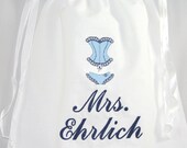 Something Blue Personalized Lingerie Bag Bridal Shower gift or bridesmaids gift