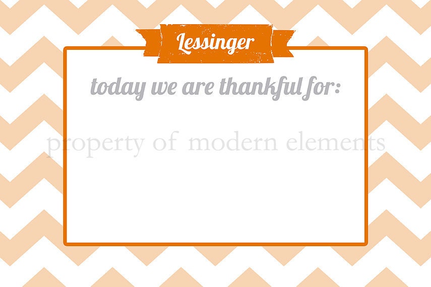 Personalized Chevron Dry Erase Board - Today We Are Thankful For ... 12x9