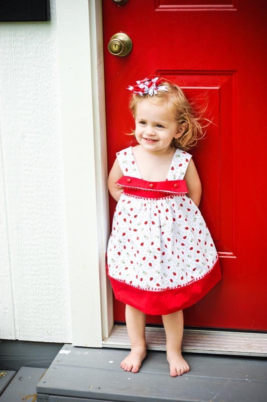 Ladybug Sundress ,Easter, Cotton Pique, ladybug buttons, infants and toddlers, sizes 6mo ,12m,18m,2t,3t,4t,5
