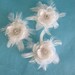 Ivory Satin, Tulle and Lace Feather Rose Hair pin Set B151 - bridal hair accessory