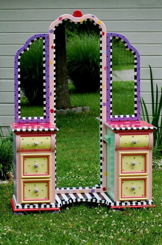Reserved Listing Hand Painted Vanity