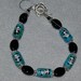 Adorable Panda Bear Bracelet with Lampwork Pandas, Sterling Silver, and Black Beads