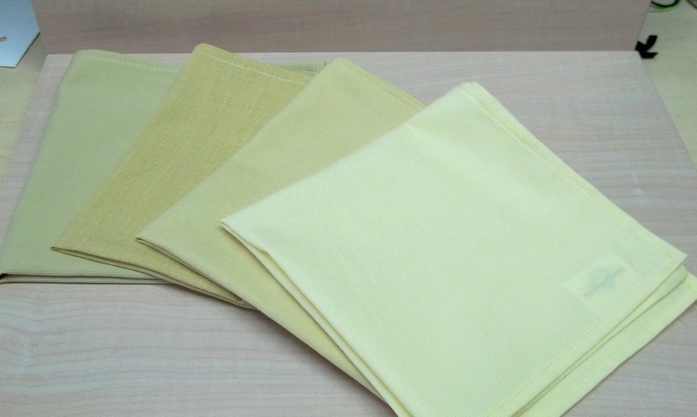 Yellow tones cotton handkerchief reusable napkins