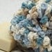 Blue and brown Bath puff crochet reclaimed cotton yarn body wash treasury item