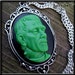 Green Frankenstein Cameo Necklace - SALE - etsy under 15, 20