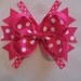 Shocking Pink Polka Dot Kali Style Boutique Hair Bow Clip with no slip grip
