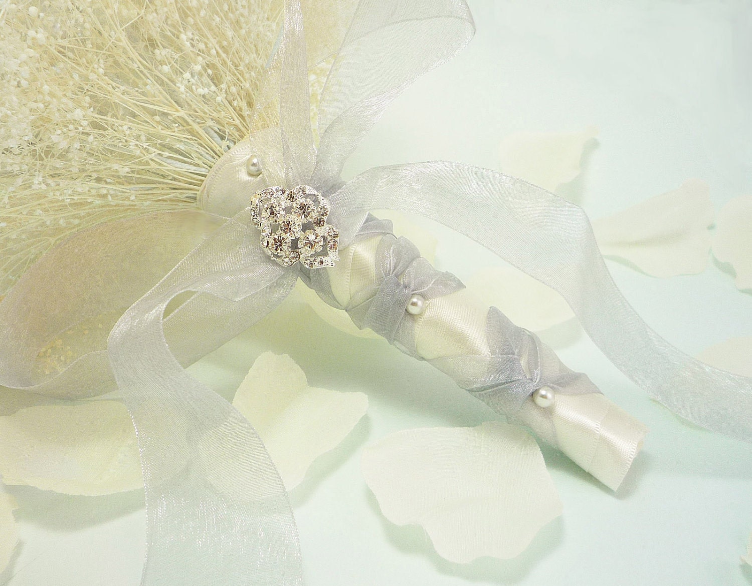 Snow Frost Origami Wedding Bouquet, Bridal Bouquet - Winter Wonderland Wedding (Medium size)