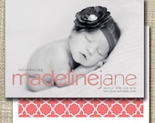 custom photo birth announcement - classic meets modern.