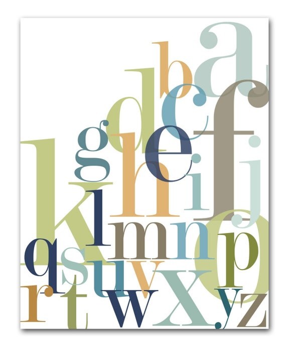 scrambled alphabet print 11x17 by westwillow on Etsy