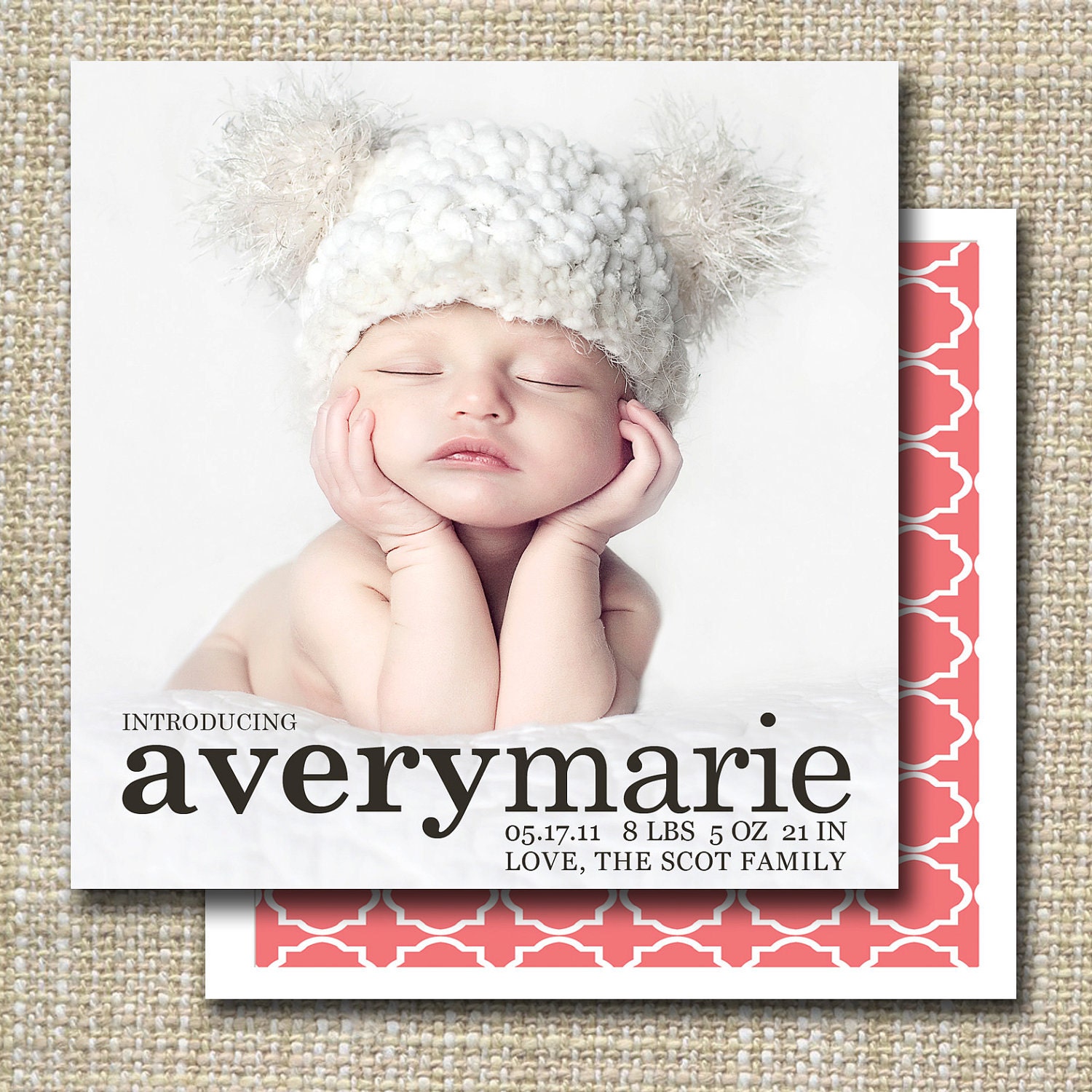 birth announcement - classic meets modern.