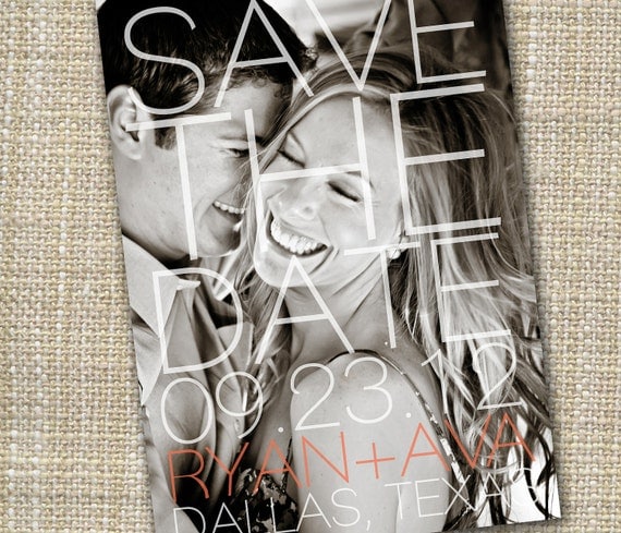 modern photo save the date - make a statement.