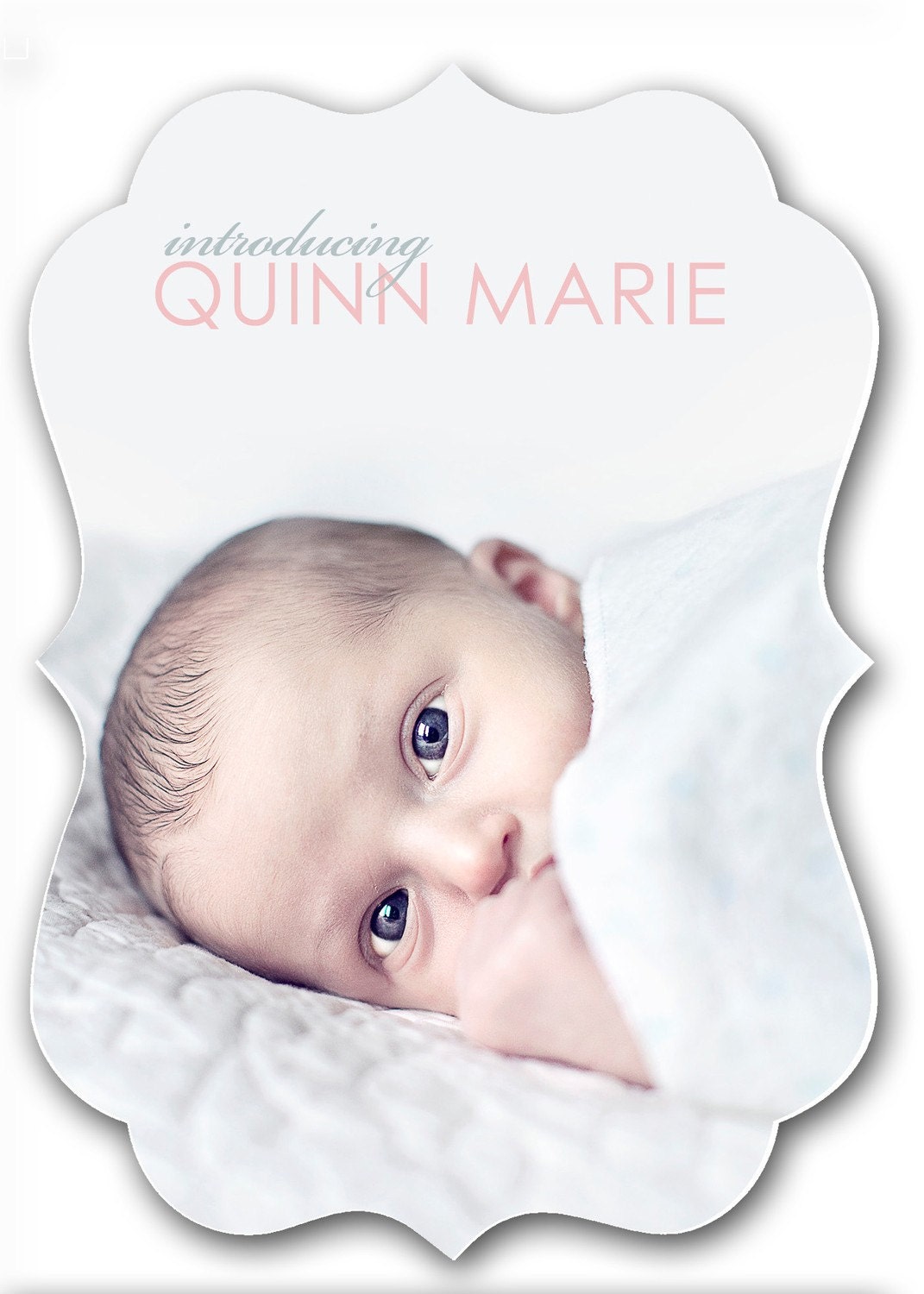 photo birth announcement - ornate cutout card - luxe quinn.