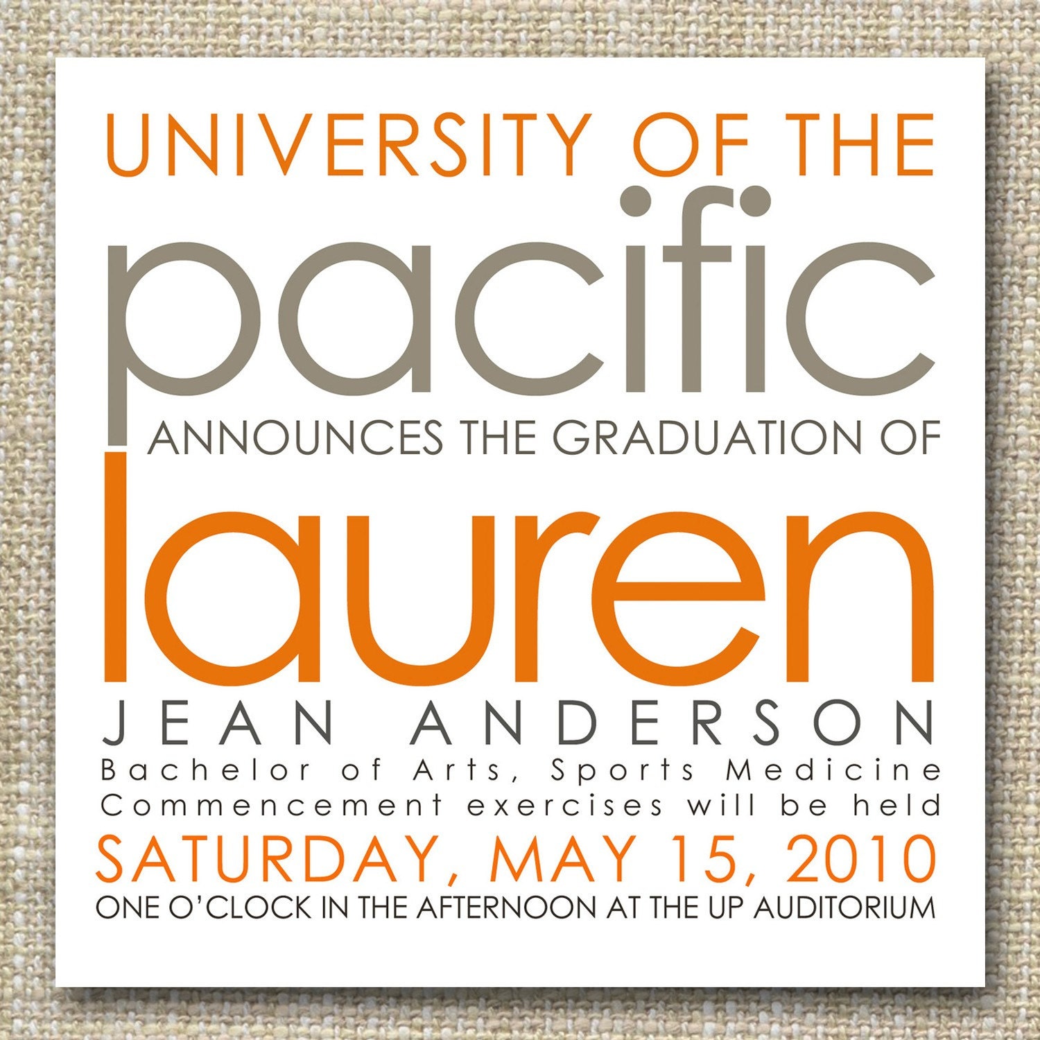 custom graduation announcement - squared.