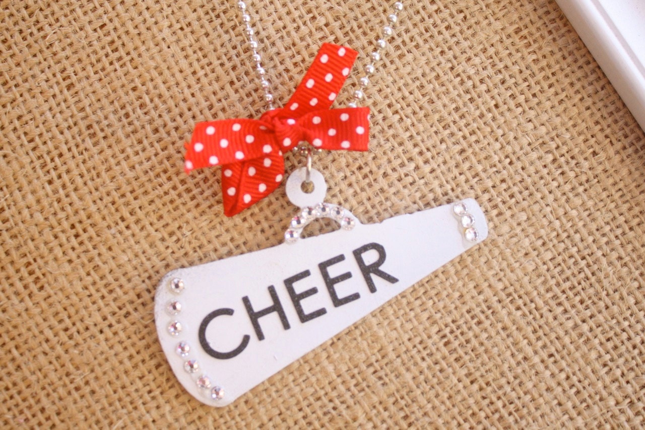 Cheer Metal Megaphone Cheerleader Necklace Cheer Mom