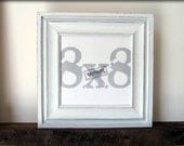 8x8 white picture frame . cove style .  handmade picture frames