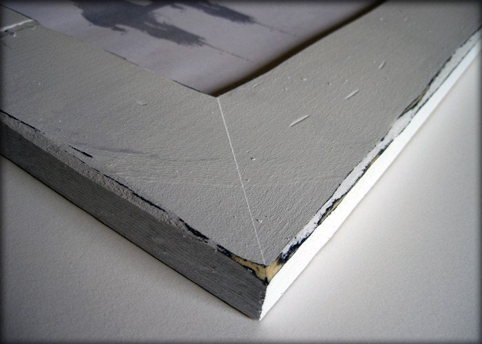 11x14 white distressed pine picture frame . handmade .