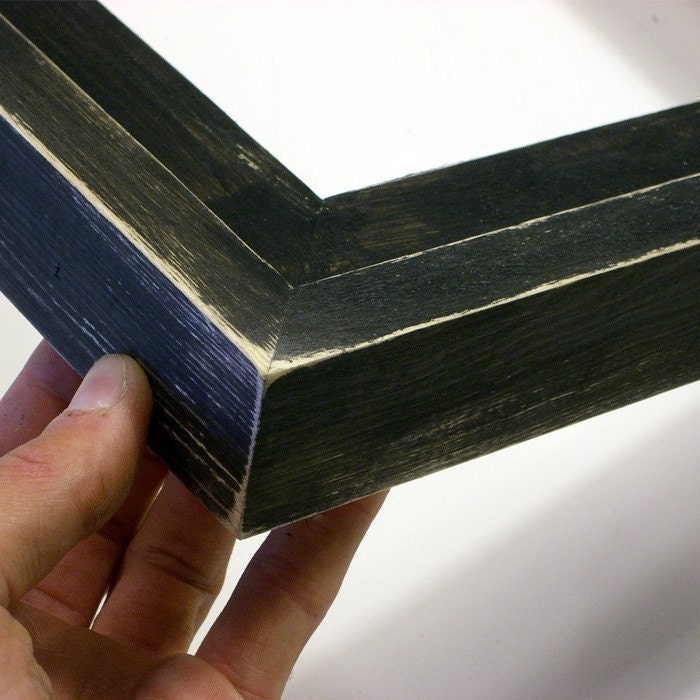 8x10 black picture frame . stacked style . handmade picture frames