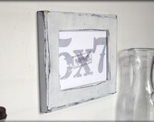 5x7 white picture frame . distressed style . handmade picture frames