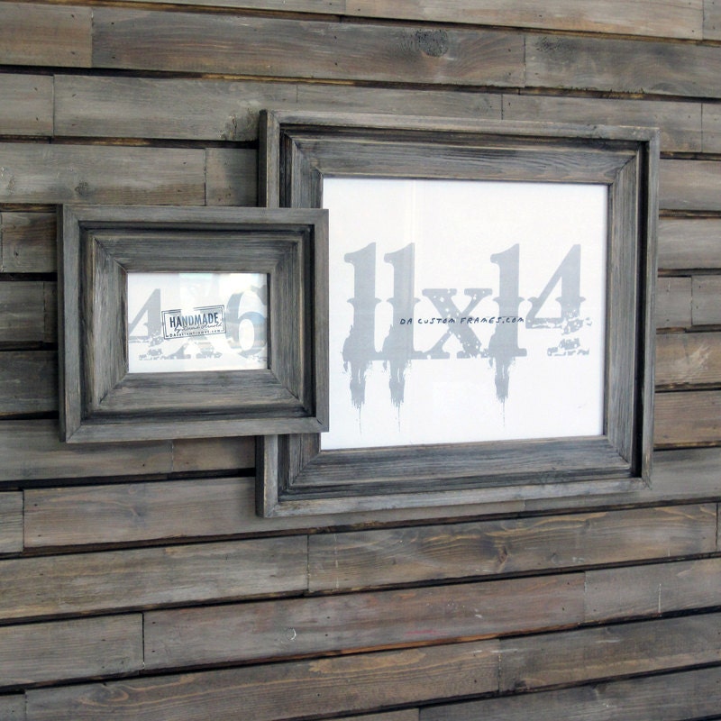 picture frames in driftwood gray cove style . 11x14 handmade picture frame