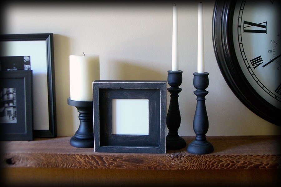 5x5 black stacked handmade picture frame . . . glass included