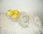 glass citrus juicer with bowl - vintage reamer -  antique pressed glass - shabby chic cottage decor - country farmhouse style