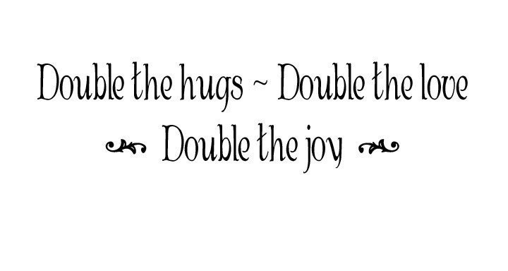 Double the hugs - Double the love - Double the joy....Vinyl lettering for your wall