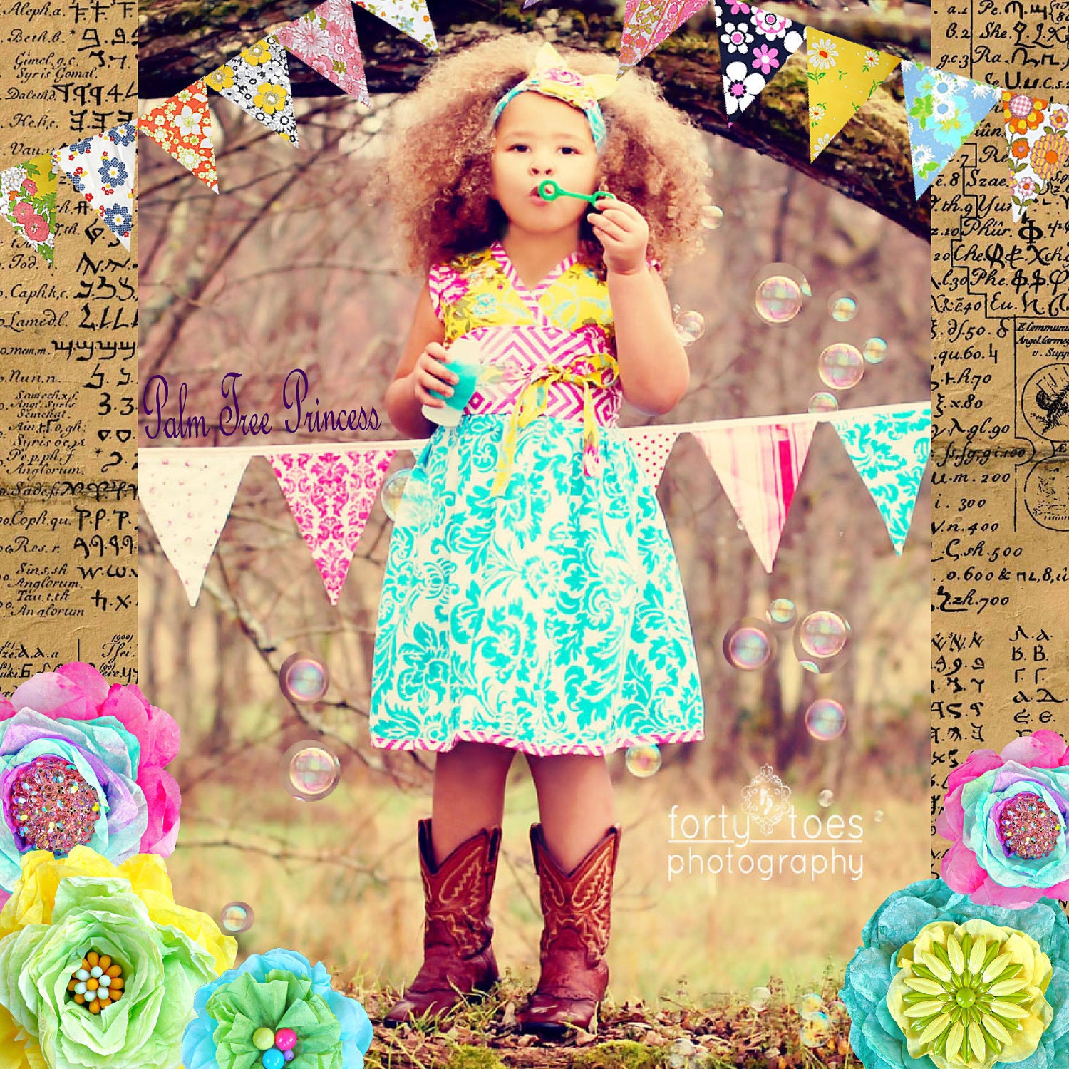 New Spring 2012 -- MADEMOISELLE - Sleeveless Kimono - Available in sizes 2T 3T 4T 5 6 7