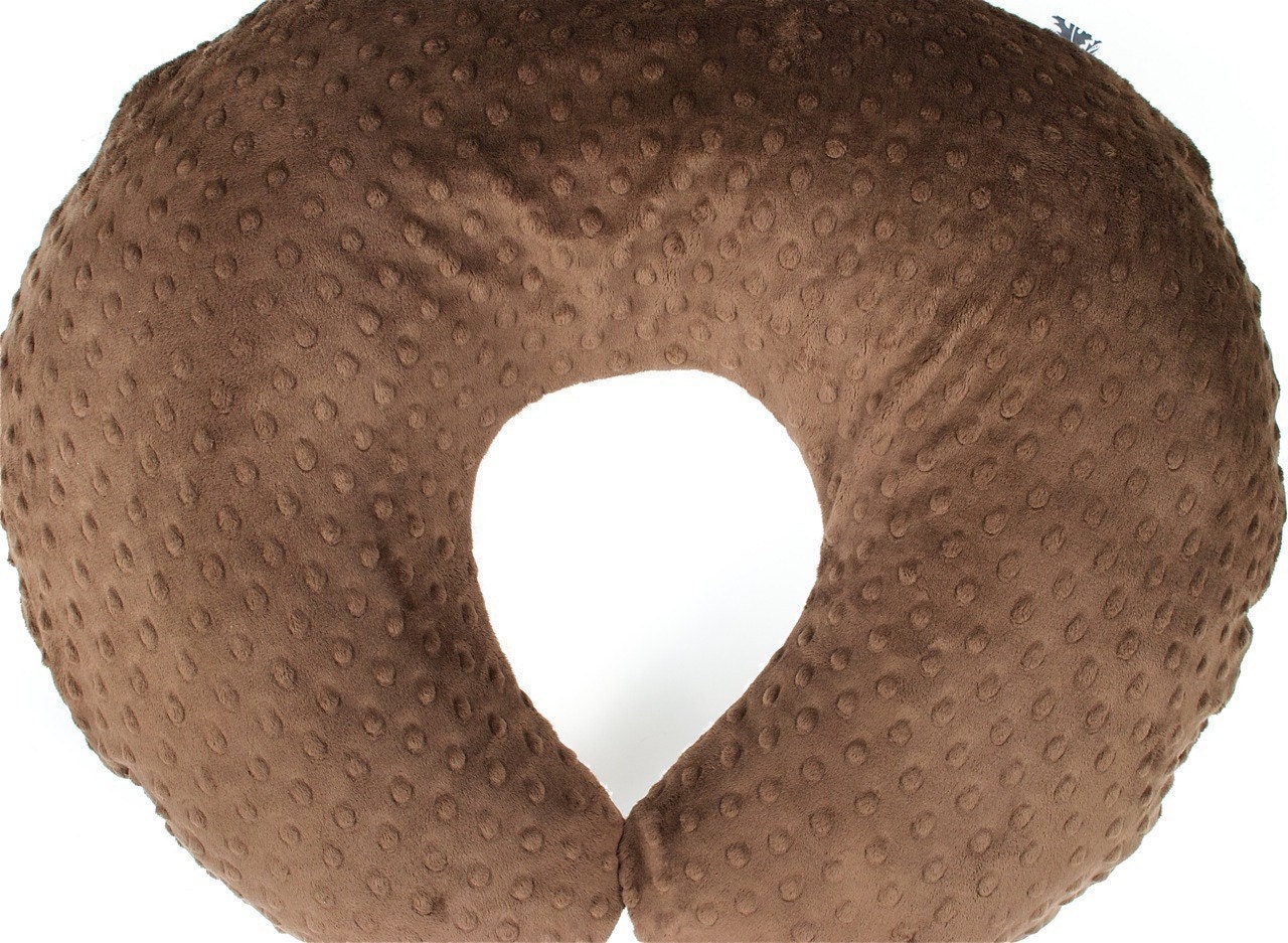 Monogrammed Nursing Pillow Cover in RAINDROP, Personalized with Your Baby boy's First Name, Chenille and Minky, boppy (TM) not included