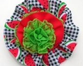 Juicy Watermelons Fabric Flower Pin/ Brooch/ Corsage